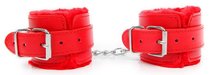Красные мягкие наручники на регулируемых ремешках, цвет красный - Bioritm
