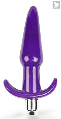 Фиолетовая анальная вибропробка - 16 см., цвет фиолетовый - Brazzers