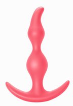 Розовая анальная пробка Bent Anal Plug Black - 13 см