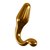 Золотистая анальная пробка с фигурным основанием - 10,7 см, цвет золотой - Pipedream