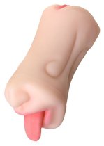 Телесный двусторонний мастурбатор Fruity Tongue - ротик и вагина, цвет телесный - Toyfa