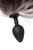 Черная анальная втулка с хвостом чернобурой лисы - размер М, цвет черный - Toyfa
