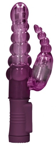 Фиолетовый вибратор-кролик Rotating Bubbles - 23,2 см., цвет фиолетовый - Shots Media