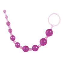Фиолетовая анальная цепочка с ручкой-кольцом - 25 см., цвет фиолетовый - Toy Joy