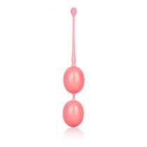 Розовые вагинальные шарики Weighted Kegel Balls, цвет розовый - California Exotic Novelties