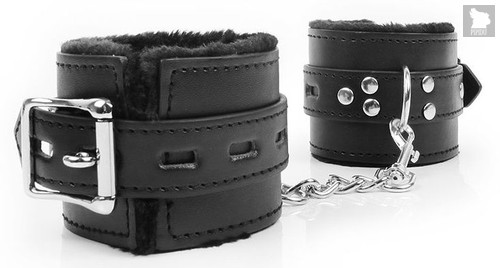 Черные наручники на металлических карабинах, цвет черный - Bioritm