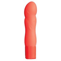 Оранжевый мини-вибратор NEON BLISS VIBRATOR - 9 см, цвет оранжевый - Dream toys