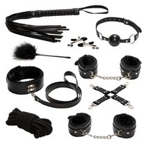 Эротический набор БДСМ из 9 предметов в черном цвете, цвет черный - МиФ