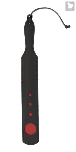 Чёрный пэддл с красным геометрическим узором O-Impression Paddle - 40 см., цвет красный/черный - Blush Novelties