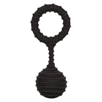 Черное эрекционное кольцо с утяжелителем Weighted Ring Large, цвет черный - California Exotic Novelties