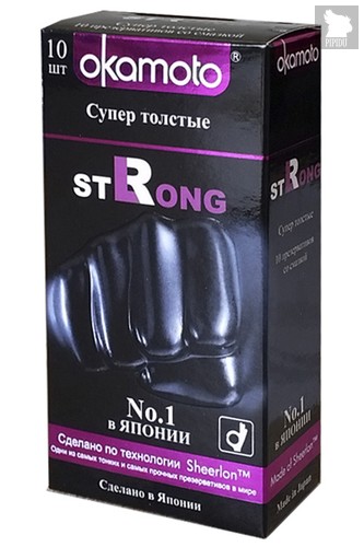 Презервативы Okamoto Strong супер прочные, 10 шт., цвет черный - Okamoto