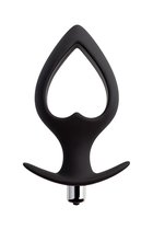 Черная вибровтулка с полой серединой в виде сердечка Cordis L - 17 см., цвет черный - Toyfa