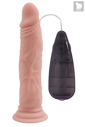 Телесный вибратор на присоске G-spot Beast Vibrator Dildo - 21,4 см., цвет телесный - Chisa