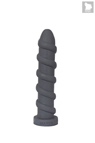 Серый анальный стимулятор со спиралевидным рельефом - 31 см - Erasexa
