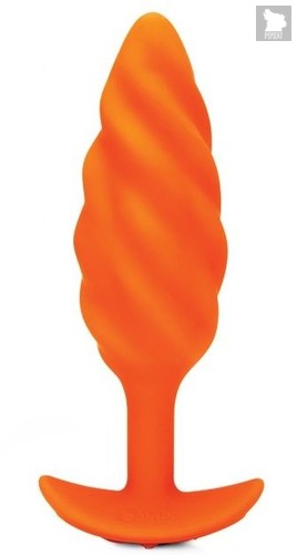 Оранжевый спиральный анальный виброплаг Swirl - 13,5 см., цвет оранжевый - B-vibe