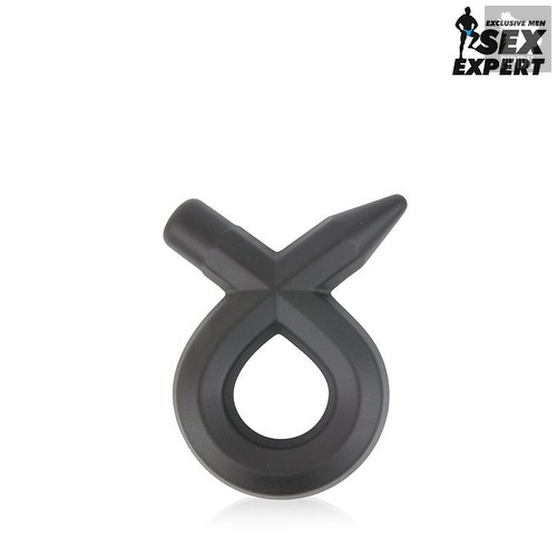 Черное силиконовое эрекционное кольцо Sex Expert, цвет черный - Bioritm