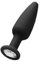 Черная анальная пробка Cone-Shaped Diamond Butt Plug - 9 см., цвет черный - Shots Media