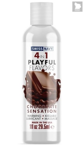 Массажный гель 4-в-1 Chocolate Sensation с ароматом шоколада - 29,5 мл. - Swiss Navy