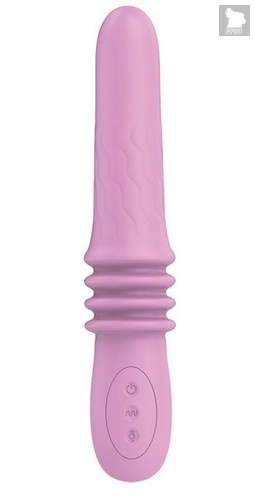 Розовый вибратор Susie с возвратно-поступательными движениями - 25,2 см., цвет розовый - Baile