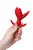 Красная силиконовая расширяющая анальная пробка Flower - 9 см, цвет красный - Toyfa