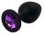 Черная силиконовая анальная пробка с фиолетовым стразом - 8,2 см., цвет фиолетовый - 4sexdreaM