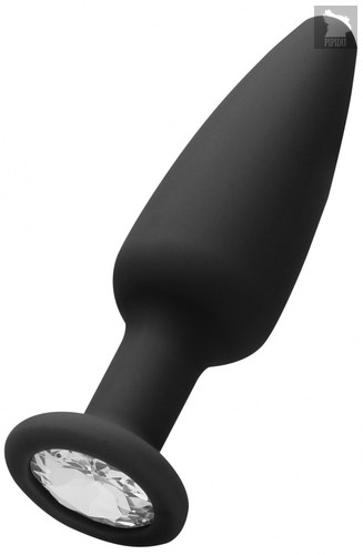 Черная анальная пробка Cone-Shaped Diamond Butt Plug - 9 см., цвет черный - Shots Media