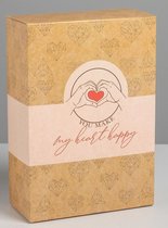 Складная коробка "С любовью" - 16 х 23 см., цвет телесный - Сима-Ленд