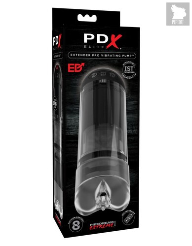 Вакуумная вибропомпа прозрачная PDX ELITE Extender Pro Vibrating Pump, цвет прозрачный - Pipedream