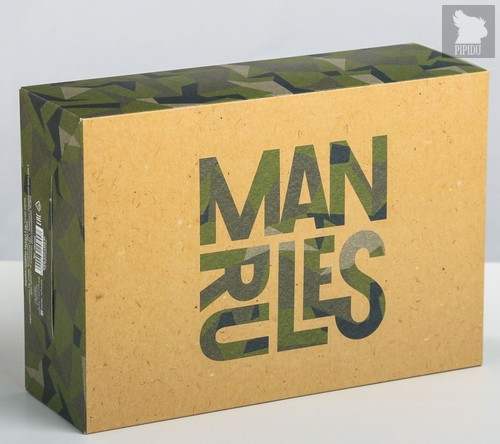 Складная коробка Man rules - 16 х 23 см., цвет камуфляж - Сима-Ленд