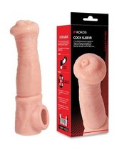 Телесная фантазийная насадка на член Cock Sleeve Size L, цвет телесный - Kokos