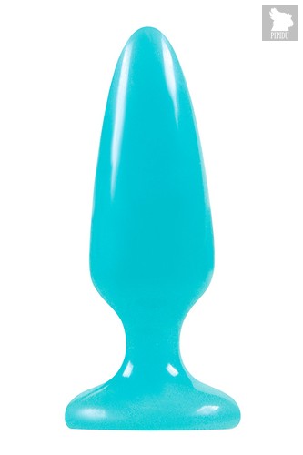 Анальная пробка Firefly Pleasure Plug Medium светящаяся в темноте, средняя, цвет голубой - NS Novelties