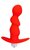 Красный рельефный вибромассажер с ограничителем - 9,5 см., цвет красный - Bioritm