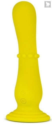 Желтый вибратор на присоске Nude Impressions 04 - 18 см., цвет желтый - Blush Novelties