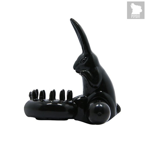 Эрекционное виброкольцо Baile Sweet Vibrating Ring кролик, цвет черный - Baile