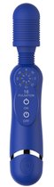 Синий универсальный массажер Silicone Massage Wand - 20 см., цвет синий - Shots Media