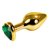 LOVETOY Heart Золотая пробка с изумрудным кристаллом, l-7,5 см, d=3 см, цвет зеленый - LoveToy
