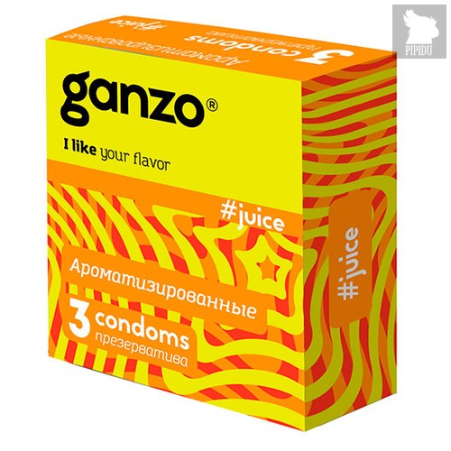 Презервативы Ganzo Juice №3 цветные и ароматизированные, 3 шт. - Ganzo