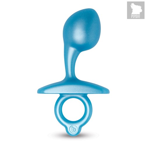 Голубая анальная пробка для массажа простаты Bulb Silicone Prostate Plug - 10,7 см., цвет голубой - B-vibe