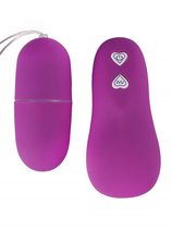 Фиолетовое гладкое виброяйцо с пультом ДУ, цвет фиолетовый - МиФ
