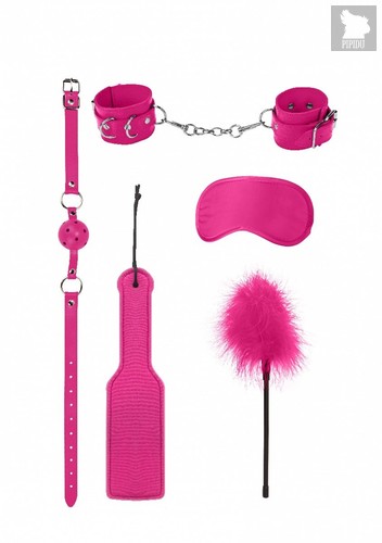 Розовый игровой набор БДСМ Introductory Bondage Kit №4, цвет розовый - Shots Media