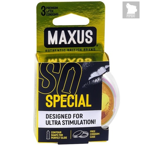 Презервативы с точками и рёбрами в пластиковом кейсе MAXUS Special - 3 шт. - maxus