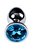 Серебристая конусовидная анальная пробка с голубым кристаллом - 7 см., цвет голубой - Toyfa