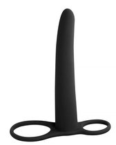 Черная насадка для двойного проникновения Gimlet - 16 см., цвет черный - Lola Toys