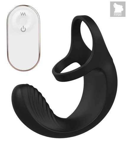 Черный анальный стимулятор с эрекционными кольцами Remote Couple Teaser, цвет черный - Dream toys