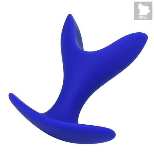 Синяя силиконовая расширяющая анальная пробка Bloom - 8,5 см, цвет синий - Toyfa