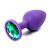 Анальная пробка Silicone Purple 2.8 с кристаллом, цвет зеленый/фиолетовый - Luxurious Tail