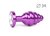 Коническая ребристая фиолетовая анальная втулка с прозрачным кристаллом - 8 см., цвет прозрачный - anal jewelry plug