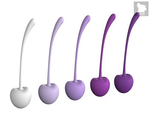 Набор из 5 фиолетово-белых шариков CHERRY KEGEL EXERCISERS, цвет фиолетовый - Dream toys