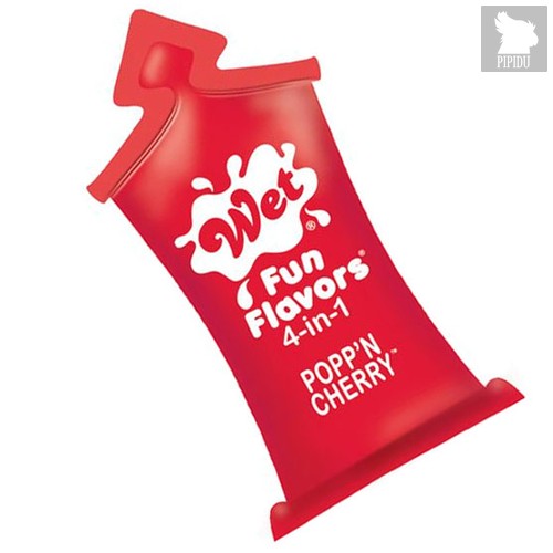 Съедобный лубрикант 4 в 1: Wet Fun Flavors Popp'N Cherry глицериновый, вишня, 10 мл - Wet