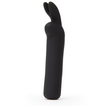 Черная вибропуля с ушками Rechargeable Rabbit Ears Bullet Vibrator, цвет черный - Happy rabbit